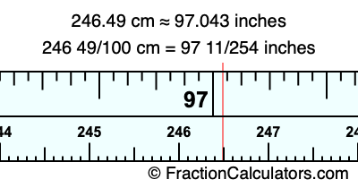 246.49 cm in inches