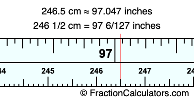 246.5 cm in inches