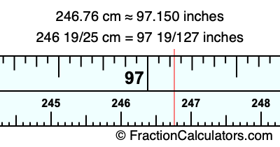 246.76 cm in inches