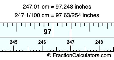247.01 cm in inches
