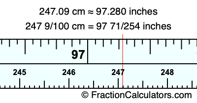 247.09 cm in inches