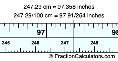 247.29 cm in inches