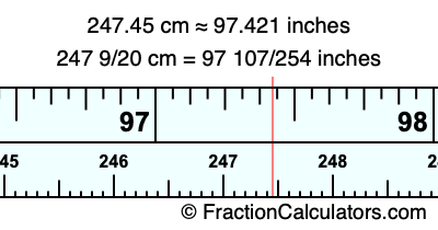 247.45 cm in inches