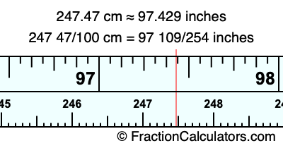 247.47 cm in inches