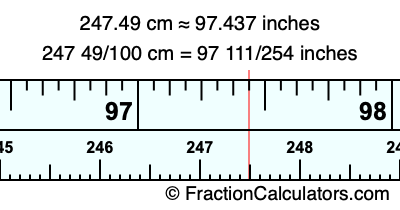 247.49 cm in inches