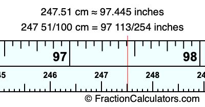 247.51 cm in inches