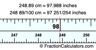 248.89 cm in inches