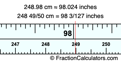 248.98 cm in inches
