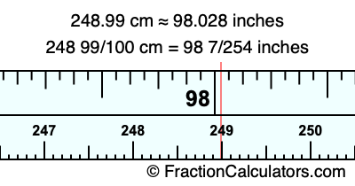 248.99 cm in inches