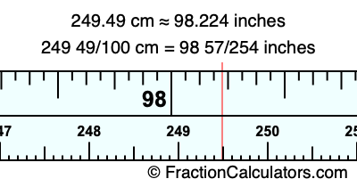 249.49 cm in inches