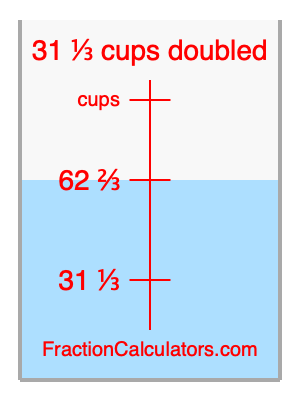 31 1/3 cups doubled illustration
