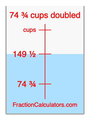 74 3/4 cups doubled illustration