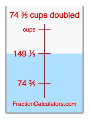 74 3/5 cups doubled illustration