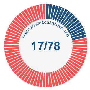 17/78 fraction on a pie chart