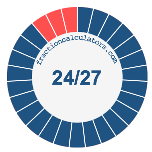24/27 fraction on a pie chart