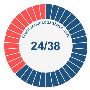 24/38 fraction on a pie chart
