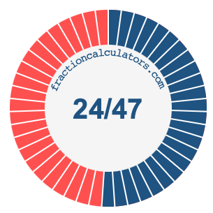 24/47 fraction on a pie chart