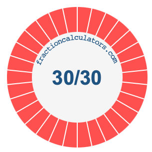 30/30 fraction on a pie chart