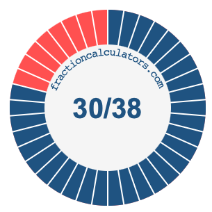 30/38 fraction on a pie chart
