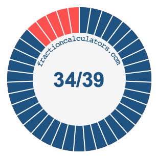 34/39 fraction on a pie chart
