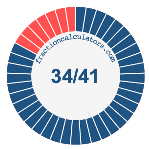 34/41 fraction on a pie chart