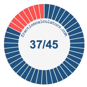 37/45 fraction on a pie chart