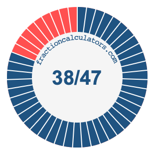 38/47 fraction on a pie chart