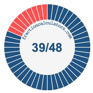 39/48 fraction on a pie chart