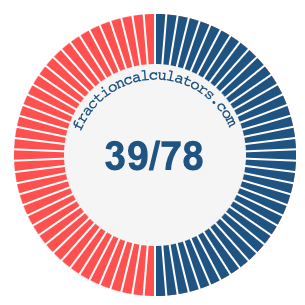 39/78 fraction on a pie chart