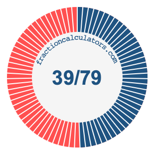 39/79 fraction on a pie chart