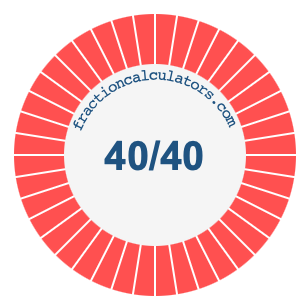 40/40 fraction on a pie chart