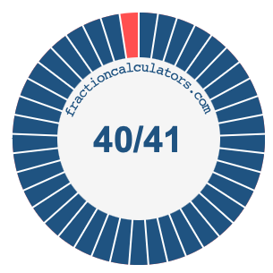 40/41 fraction on a pie chart