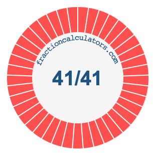 41/41 fraction on a pie chart