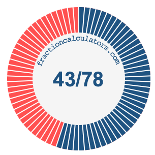43/78 fraction on a pie chart