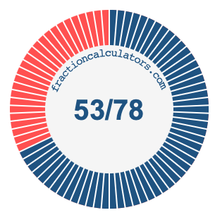 53/78 fraction on a pie chart