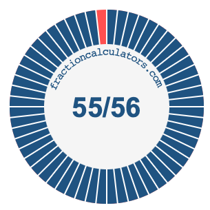 55/56 fraction on a pie chart