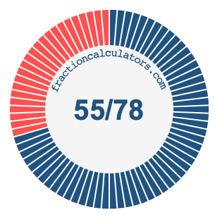 55/78 fraction on a pie chart