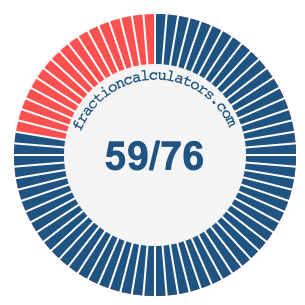 59/76 fraction on a pie chart