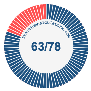 63/78 fraction on a pie chart