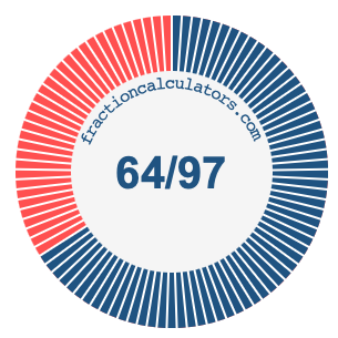64/97 fraction on a pie chart