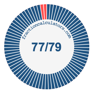 77/79 fraction on a pie chart