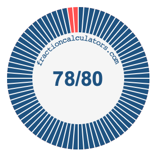 78/80 fraction on a pie chart