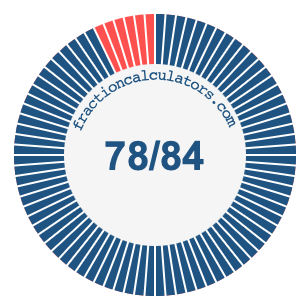 78/84 fraction on a pie chart