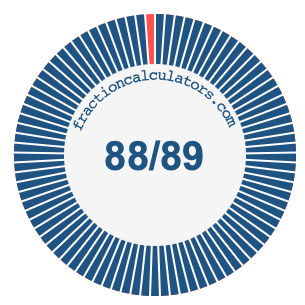 88/89 fraction on a pie chart