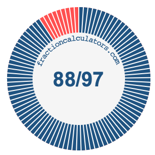 88/97 fraction on a pie chart