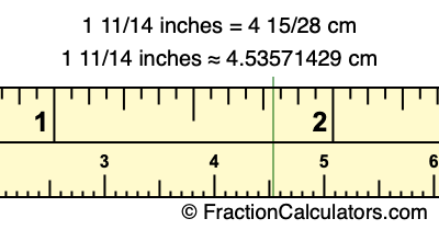 1 11/14 inches to cm