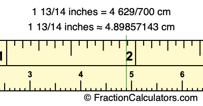 1 13/14 inches to cm