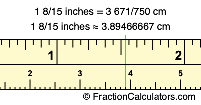 1 8/15 inches to cm