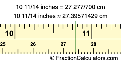 10 11/14 inches to cm