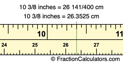 10 3/8 inches to cm
